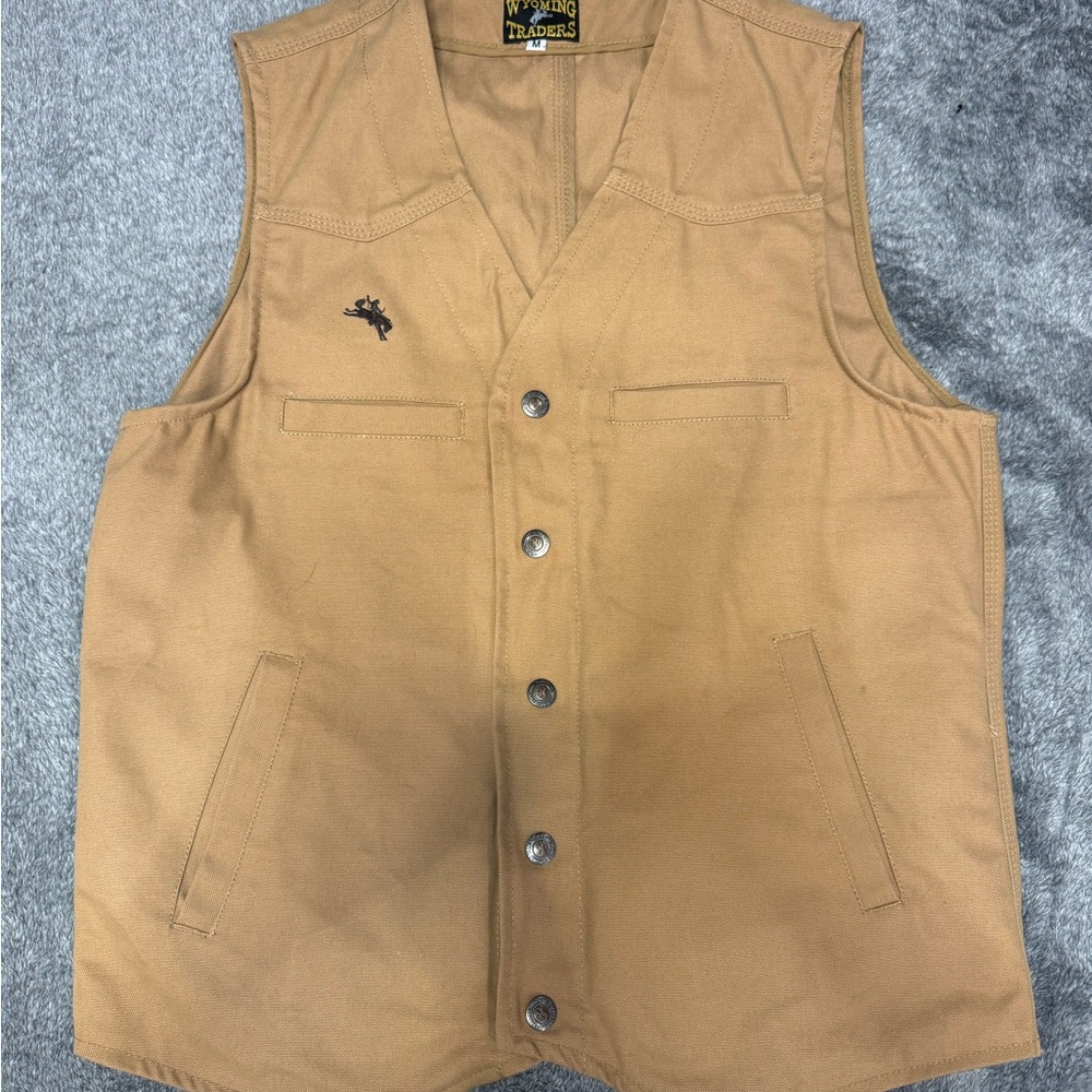 Men's Tan Vest with Button Closure
